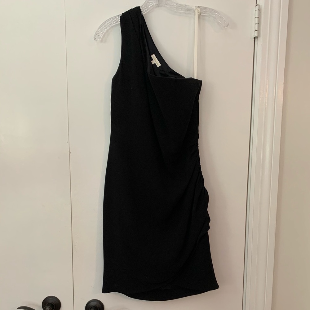 Shoshanna one shoulder black dress